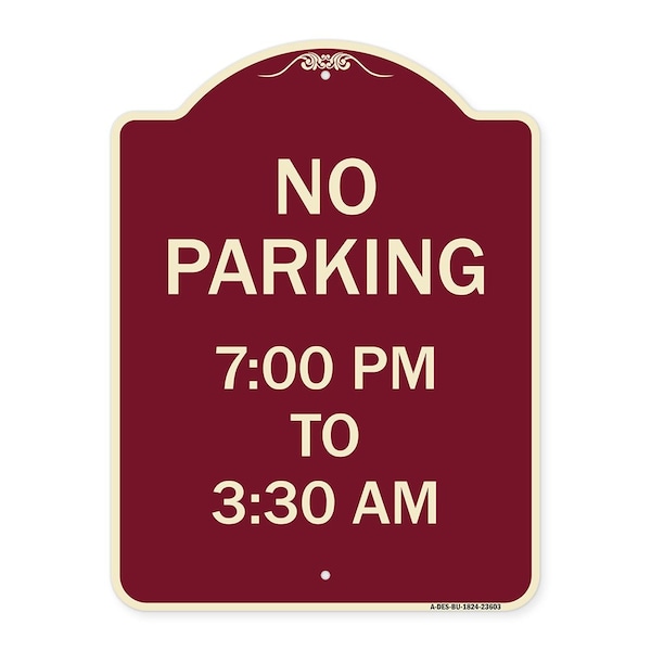 Signmission No Parking 7-00 Am to 3-30 Pm Heavy-Gauge Aluminum Architectural Sign, 24" x 18", BU-1824-23603 A-DES-BU-1824-23603 - main